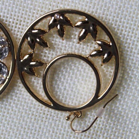 I.n.c. Gold-Tone Crystal Drop Hoop Earrings - Picture 5 of 6